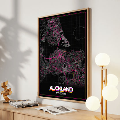 Auckland Retro Map Poster