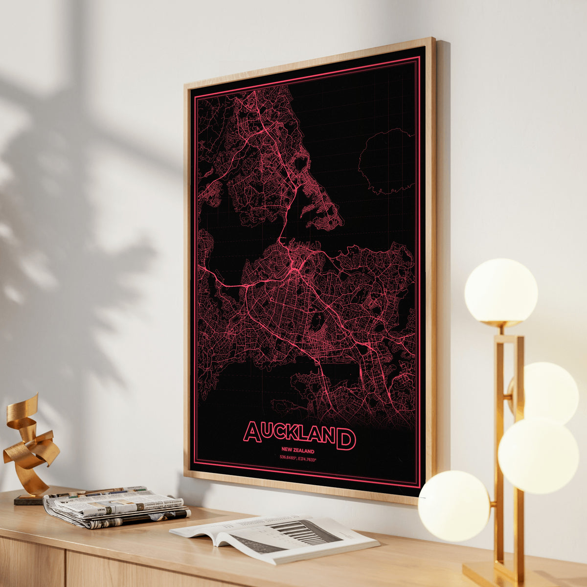 Auckland Phosphor Map Poster - System Alert
