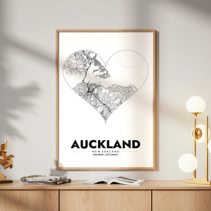 Auckland Heart Map Poster