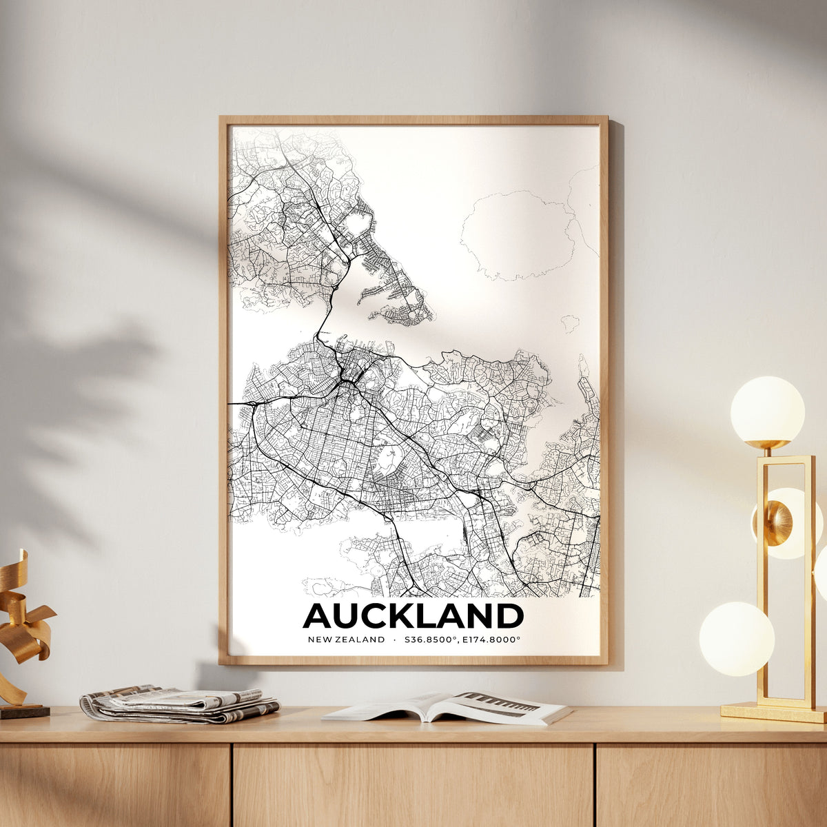 Auckland Elegant Map Poster