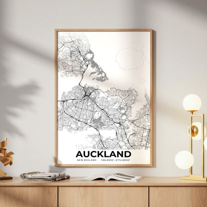 Auckland Elegant Map Poster