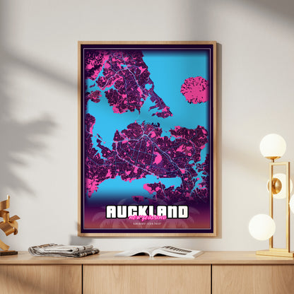 Auckland GTA Map Poster