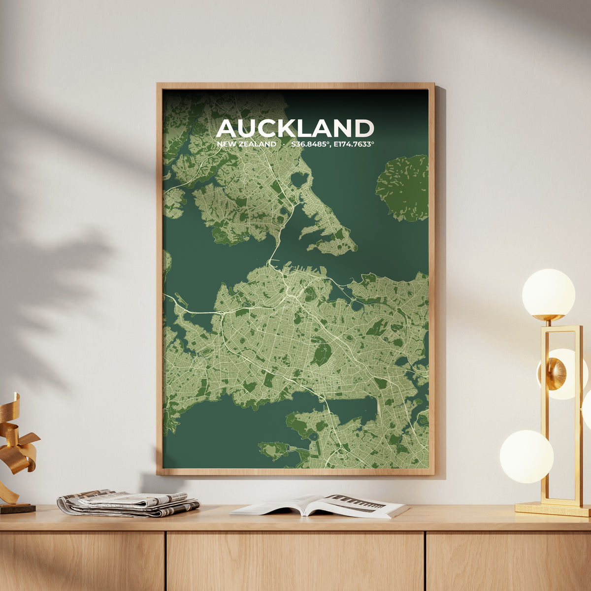 Auckland Clay Map Poster