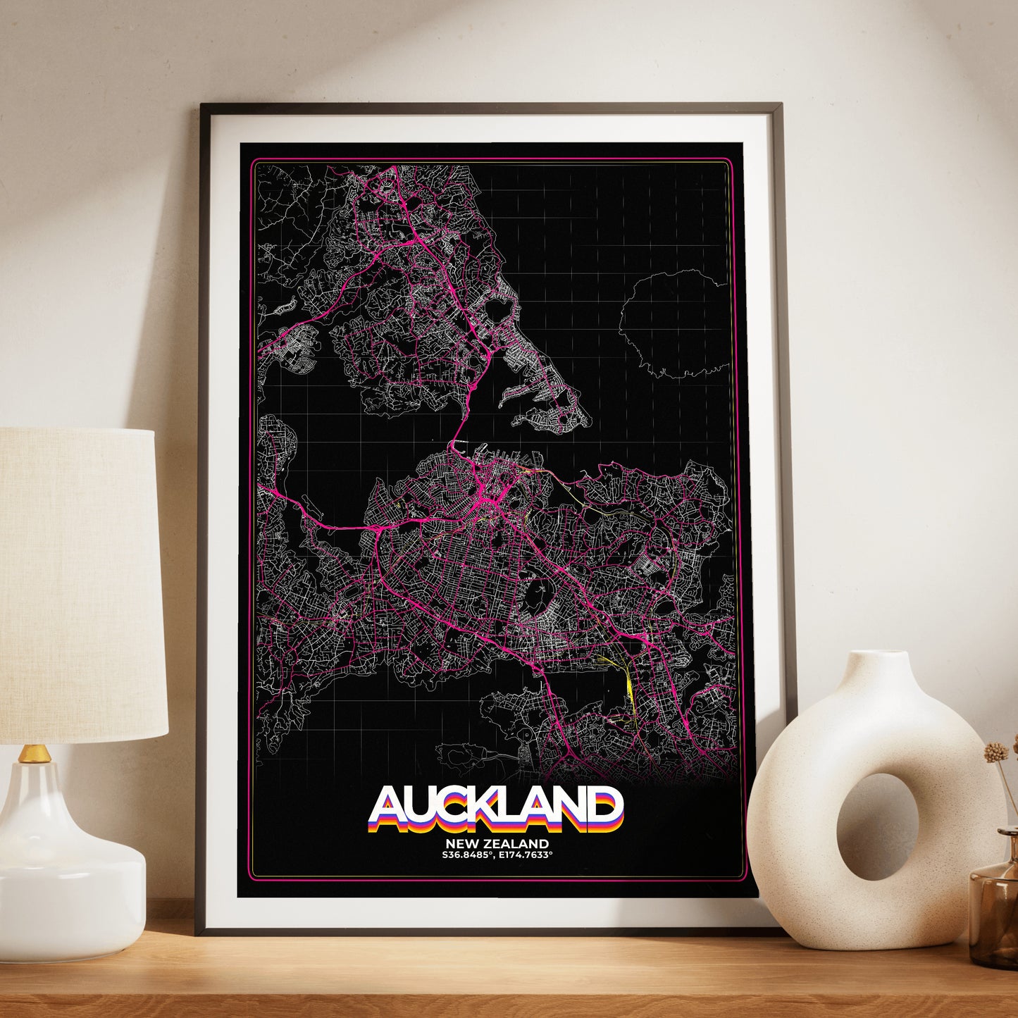 Auckland Retro Map Poster