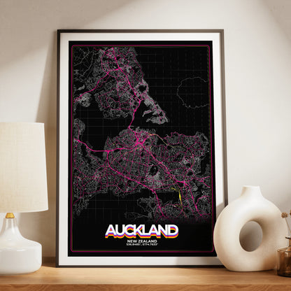 Auckland Retro Map Poster