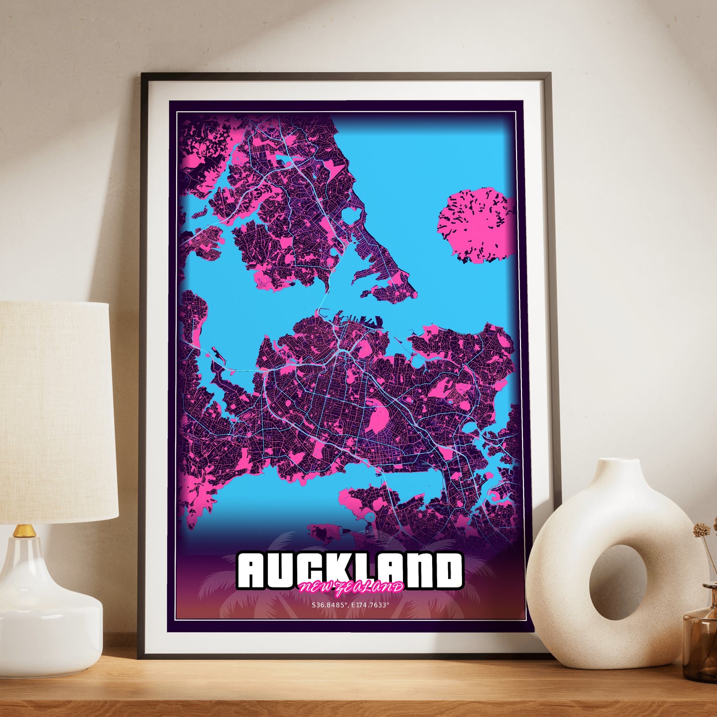 Auckland GTA Map Poster