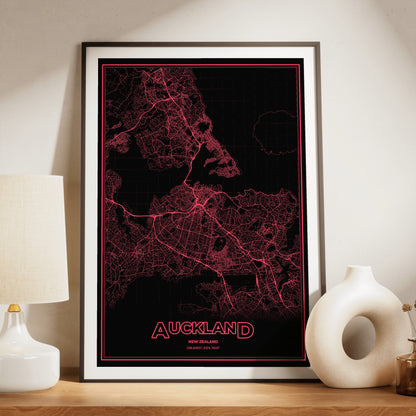 Auckland Phosphor Map Poster - System Alert