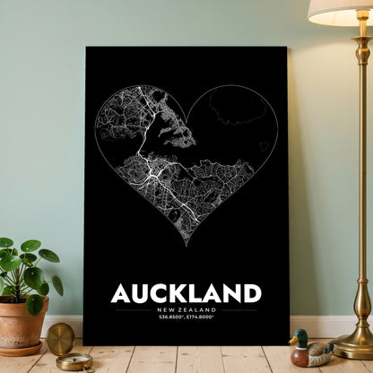 Auckland Heart Map Poster