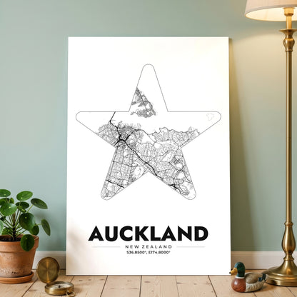 Auckland Star Map Poster