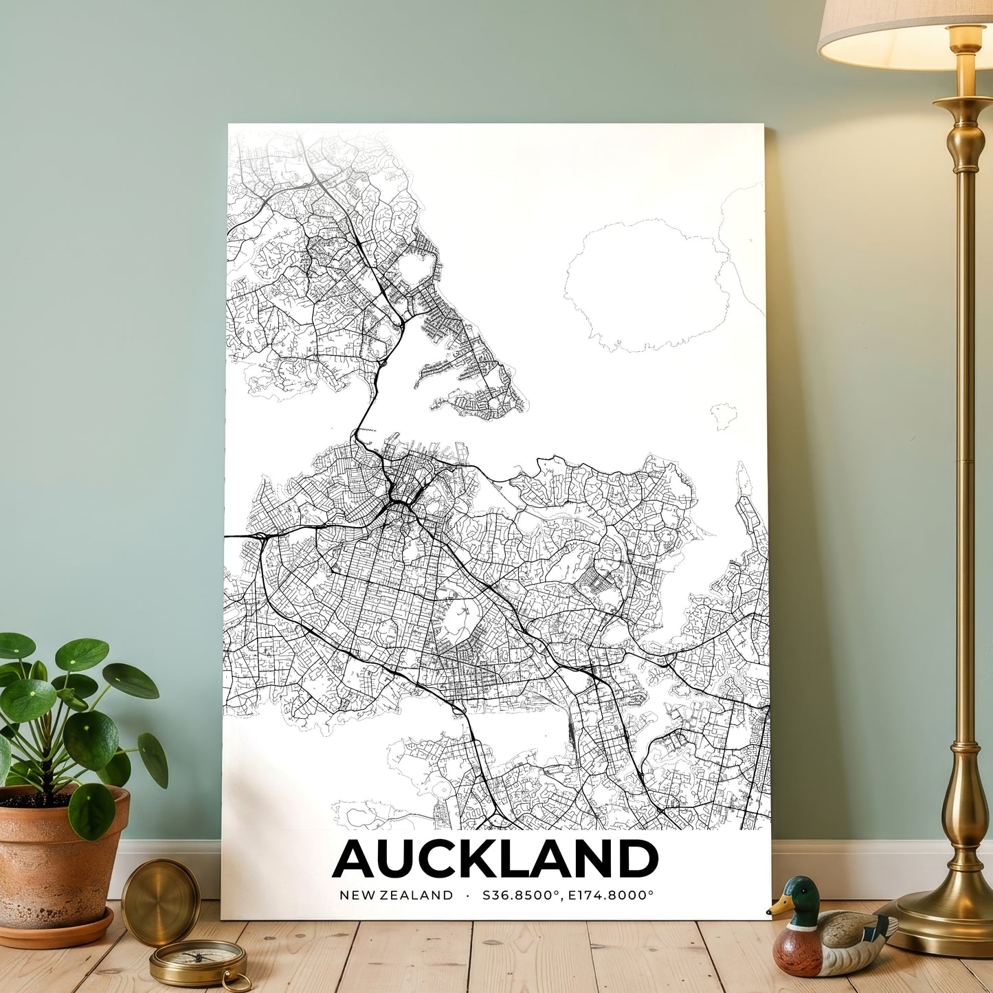 Auckland Elegant Map Poster