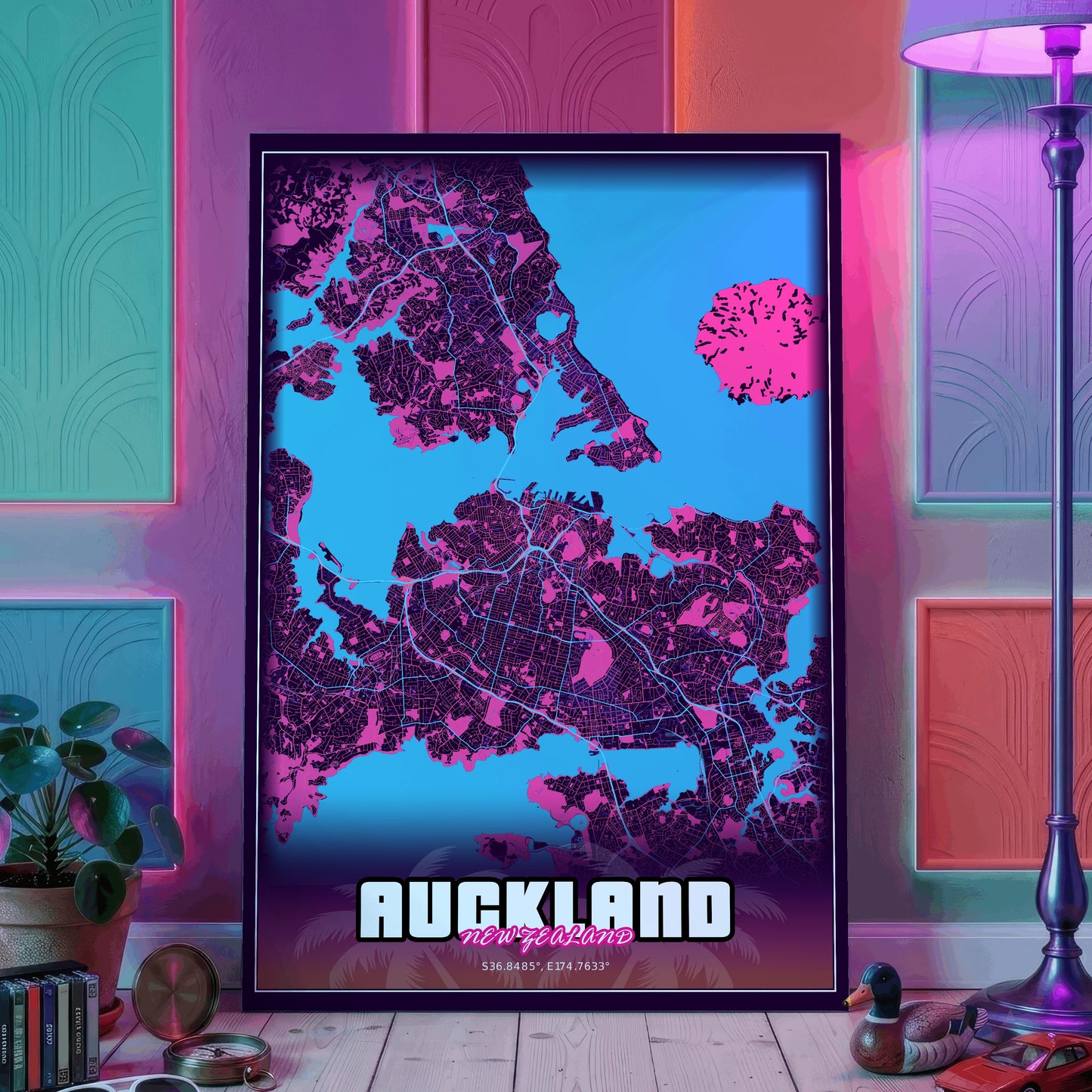 Auckland GTA Map Poster