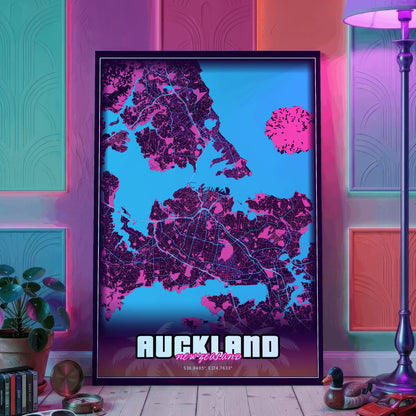 Auckland GTA Map Poster