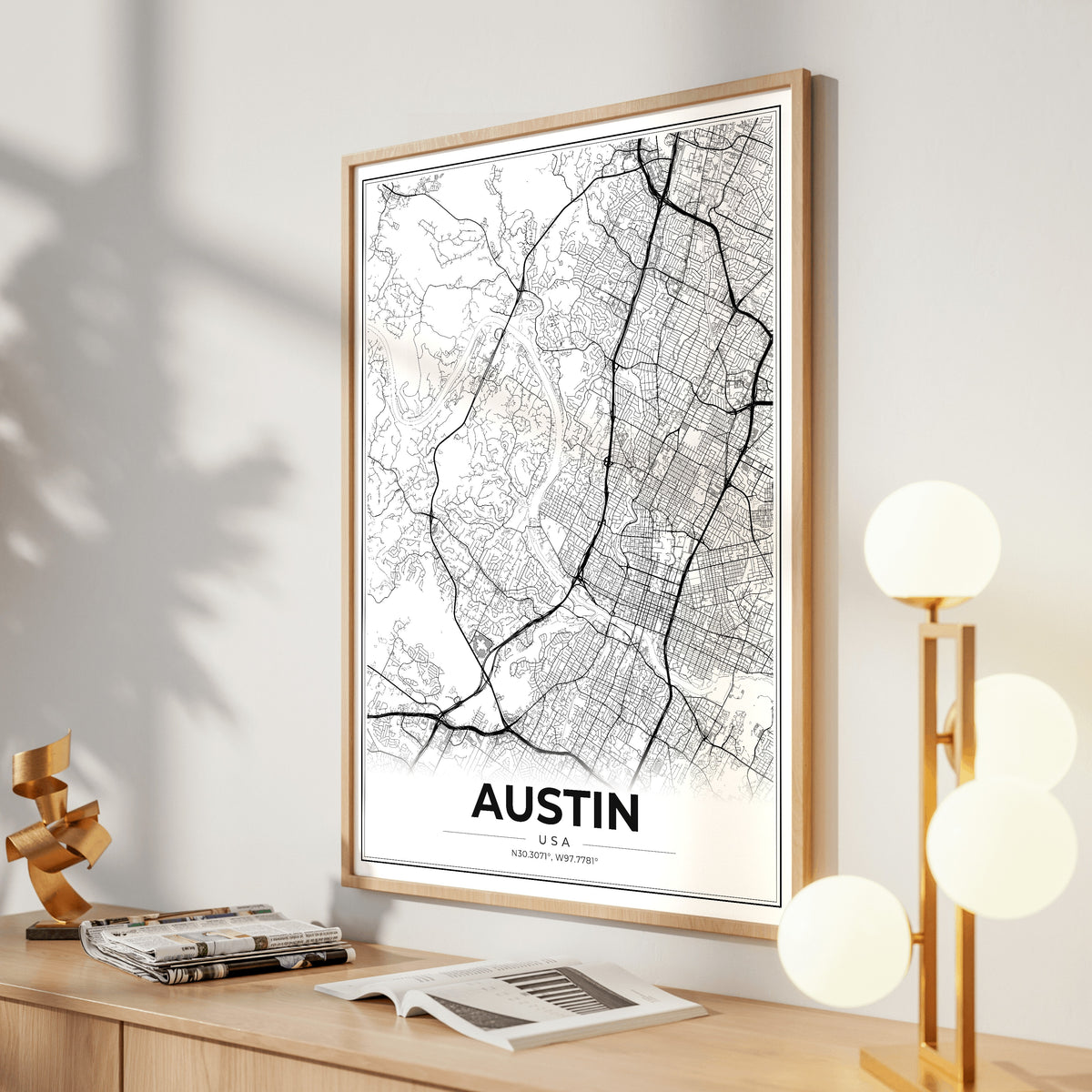 Austin Modern Map Poster
