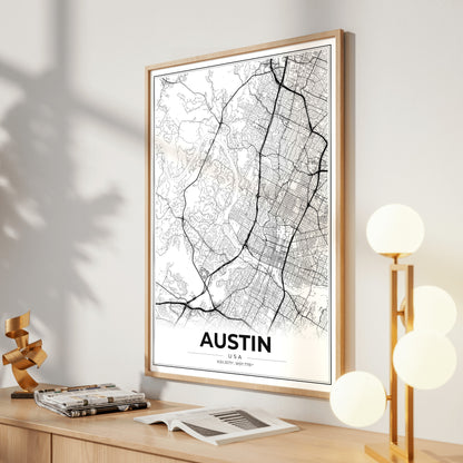 Austin Modern Map Poster