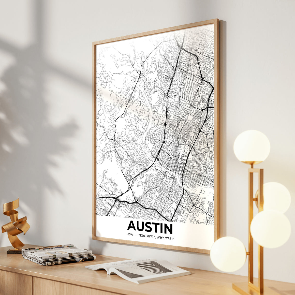 Austin Elegant Map Poster