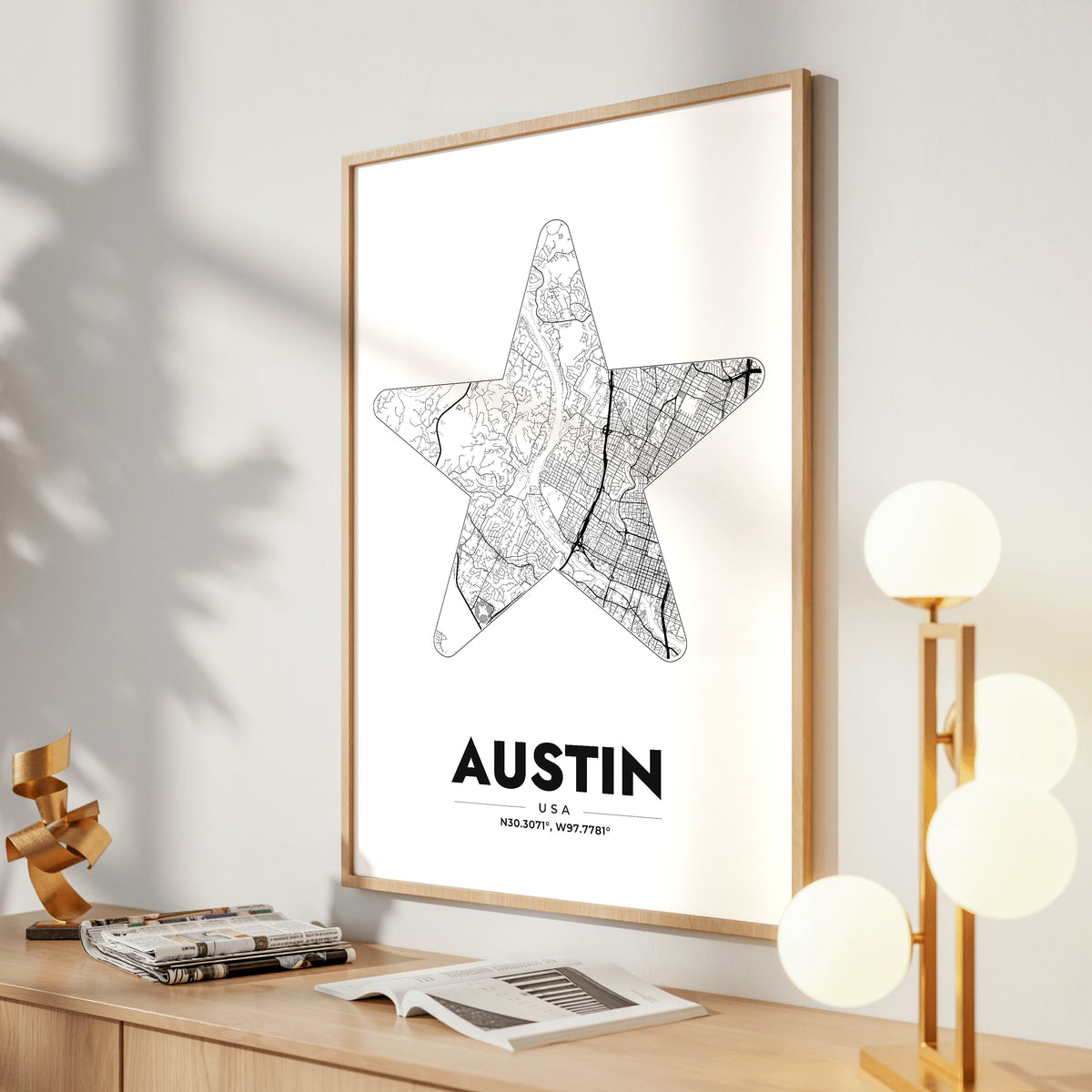 Austin Star Map Poster
