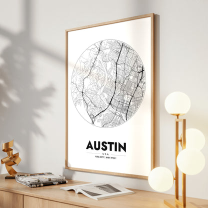 Austin Spot Map Poster
