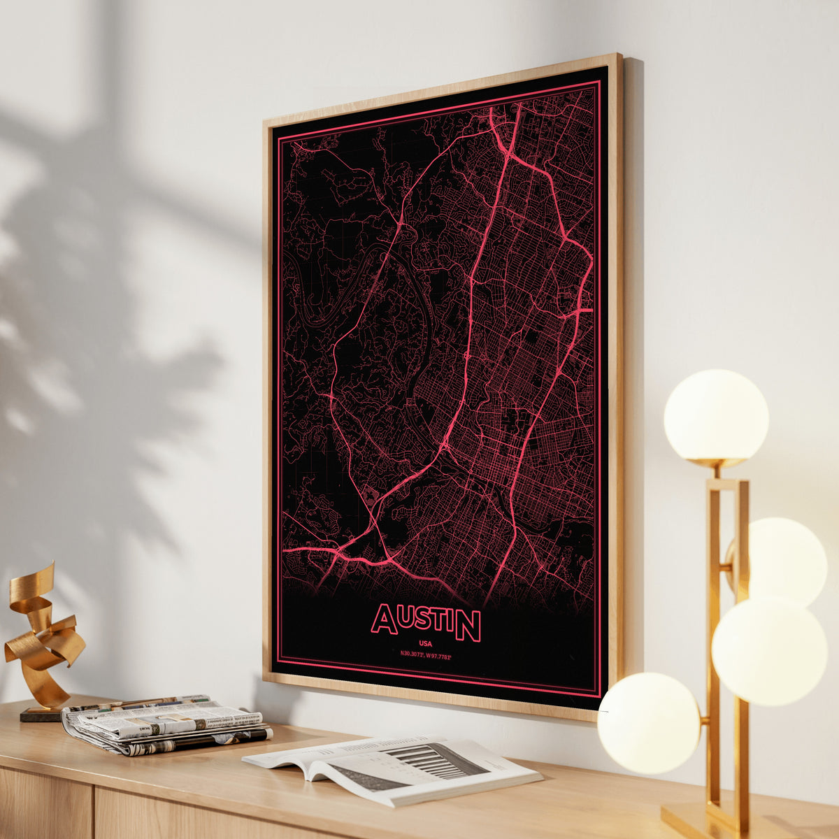Austin Phosphor Map Poster - System Alert