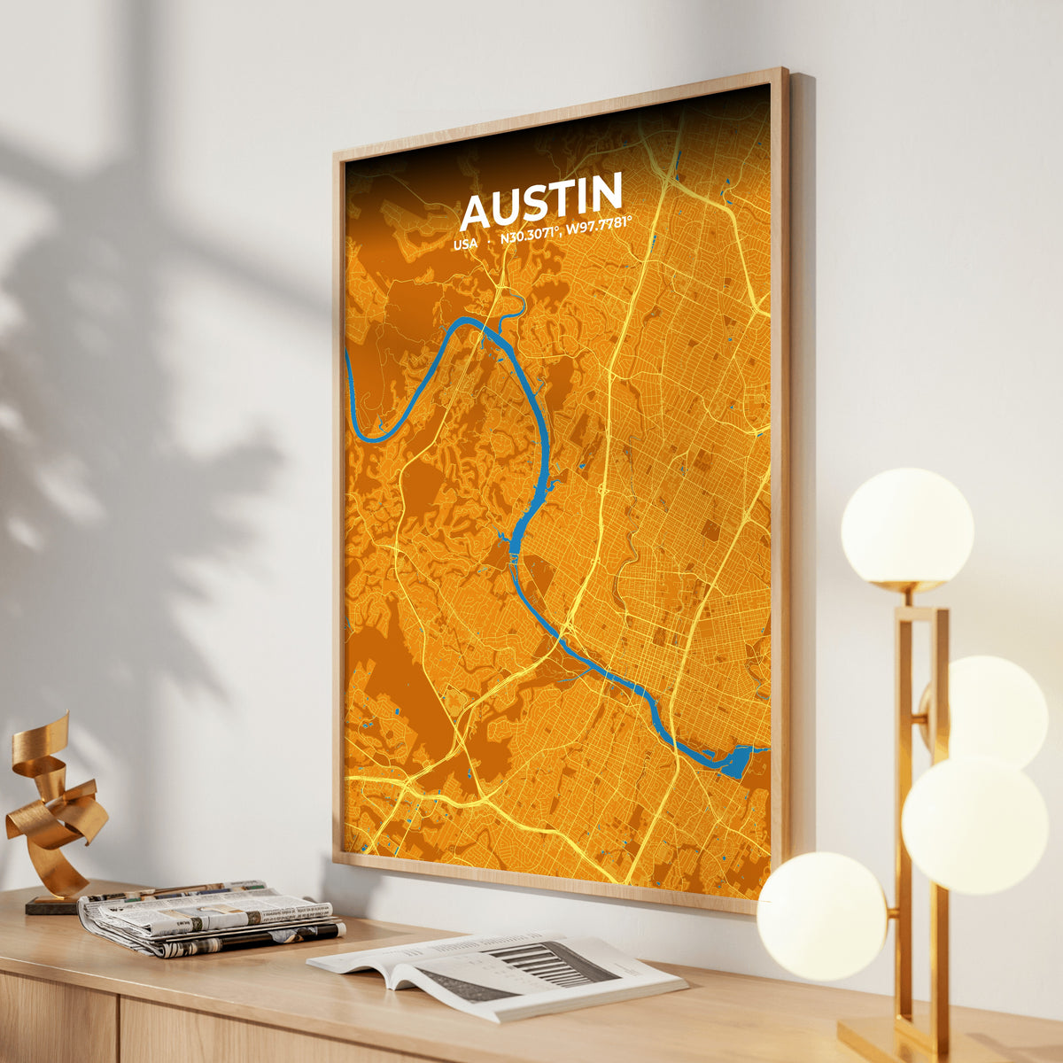 Austin Scorch Map Poster