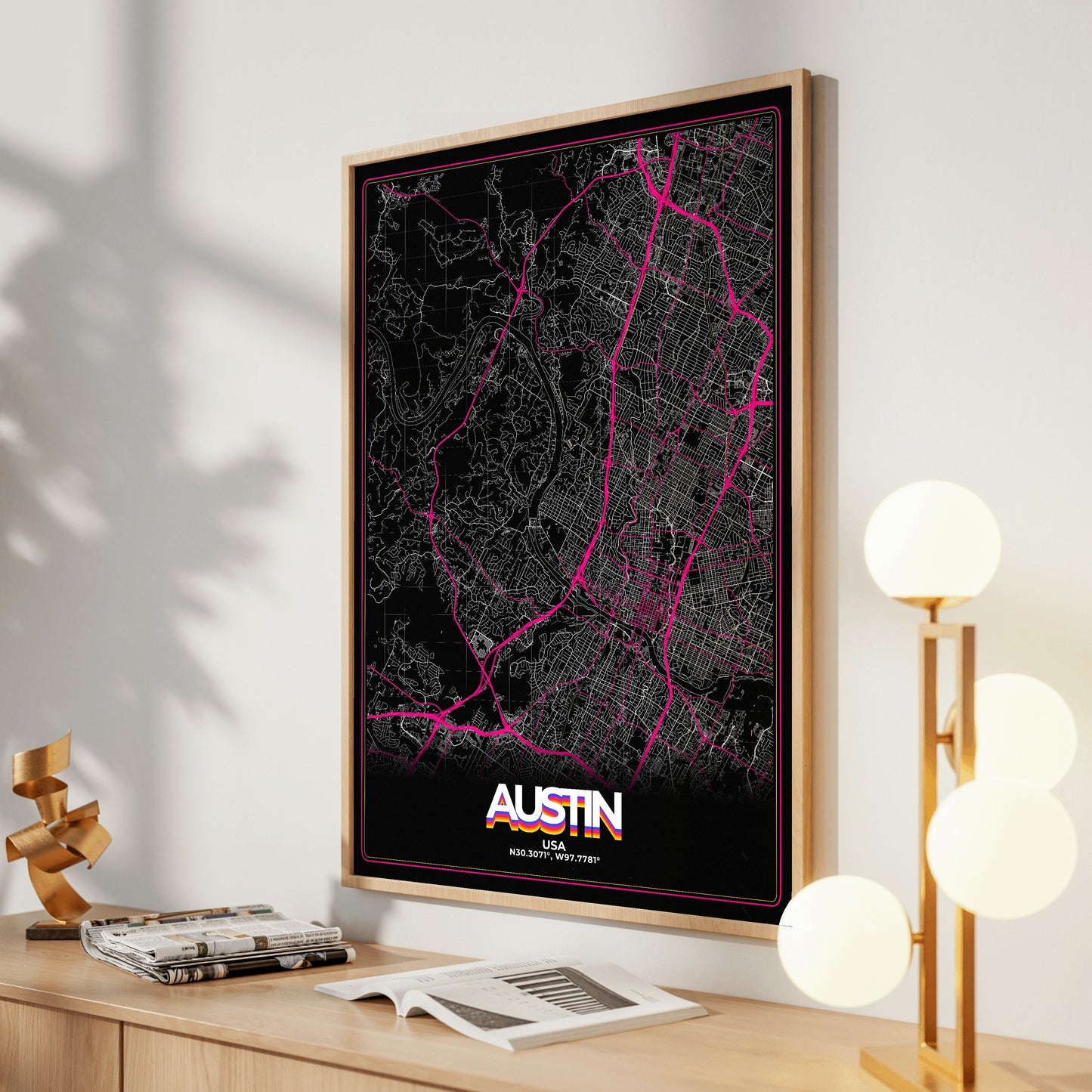 Austin Retro Map Poster
