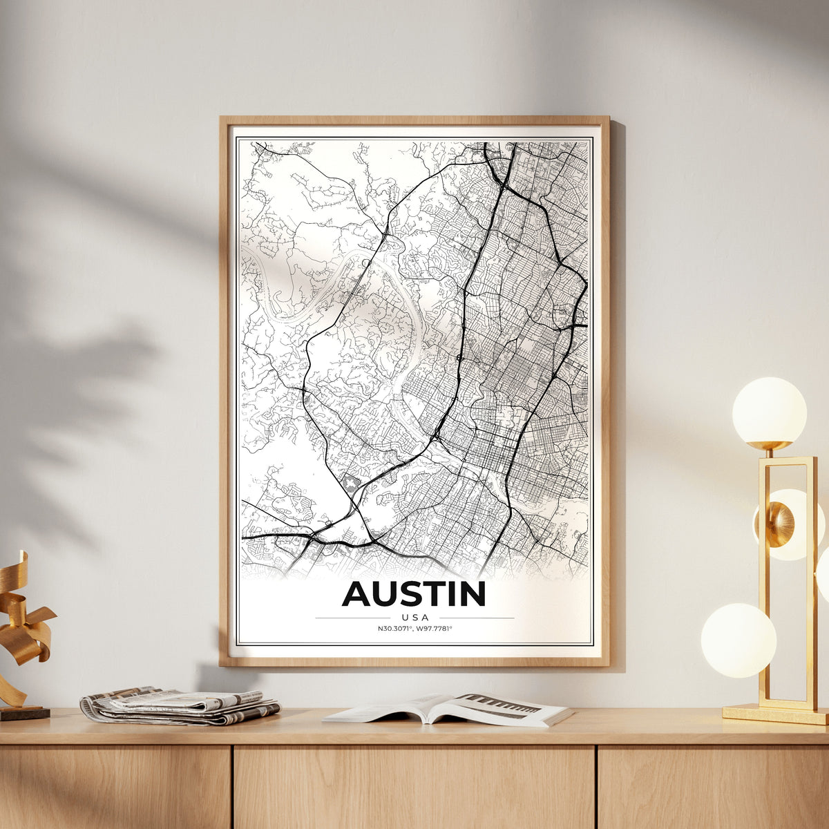 Austin Modern Map Poster