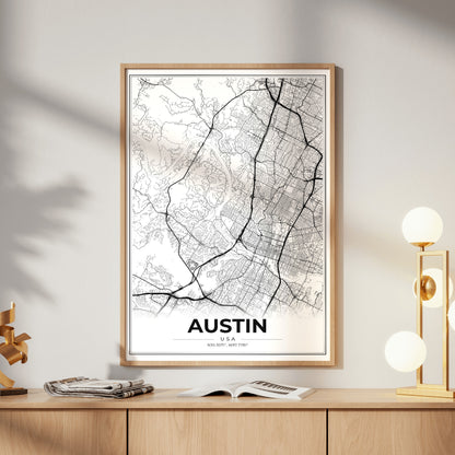 Austin Modern Map Poster