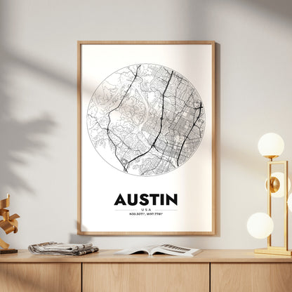 Austin Spot Map Poster
