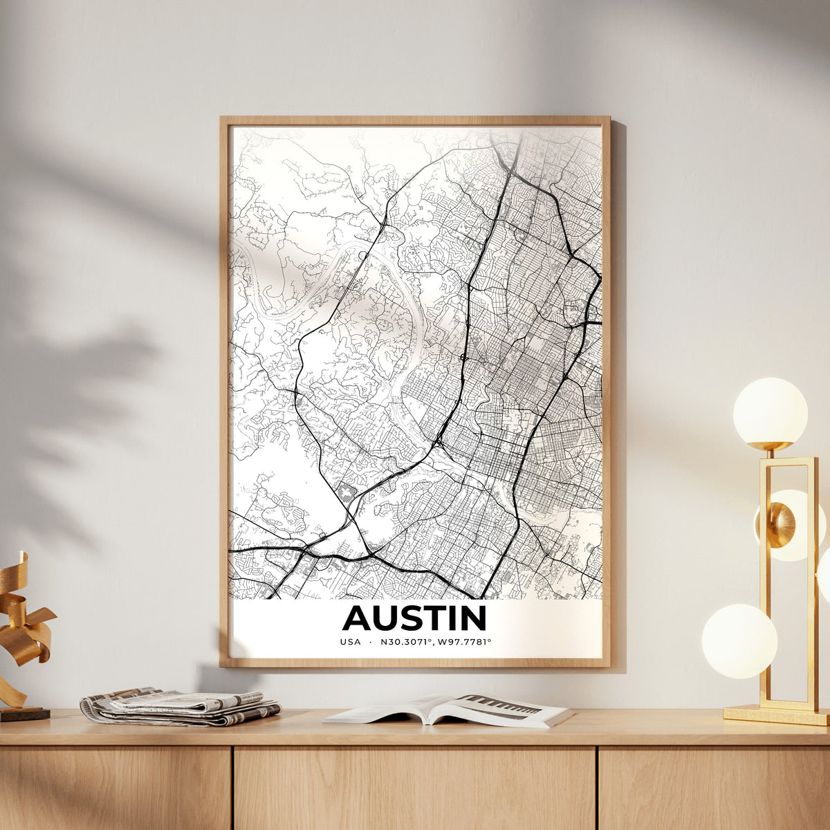 Austin Elegant Map Poster
