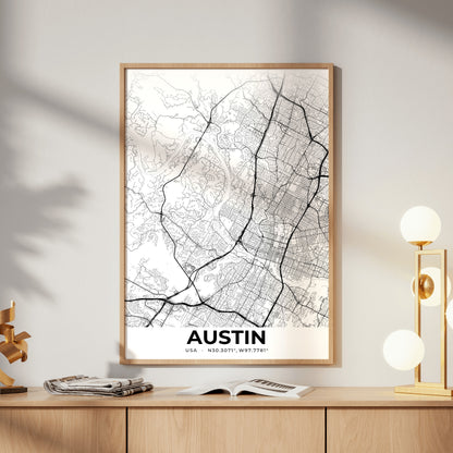 Austin Elegant Map Poster