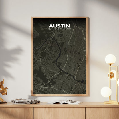Austin Sable Map Poster