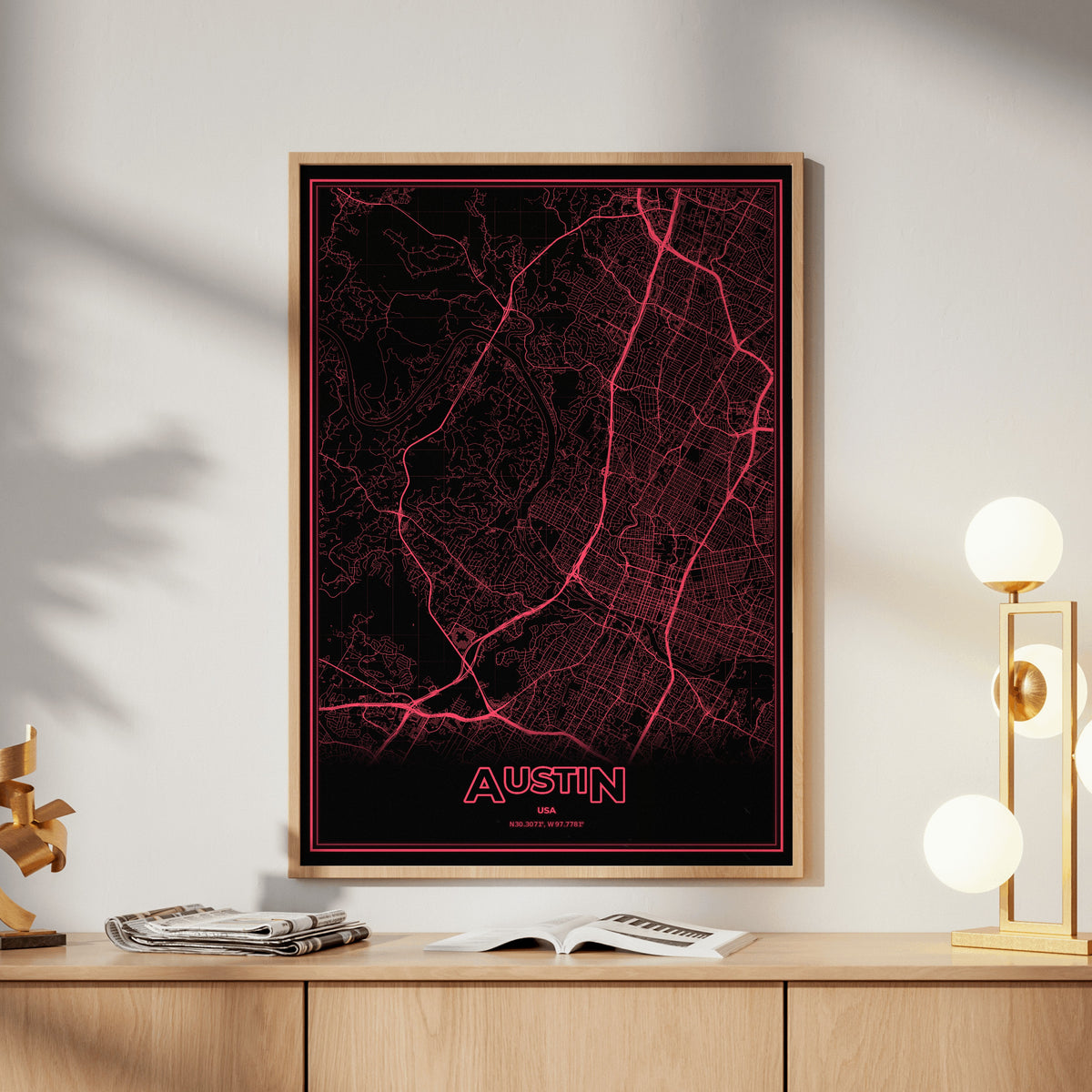 Austin Phosphor Map Poster - System Alert