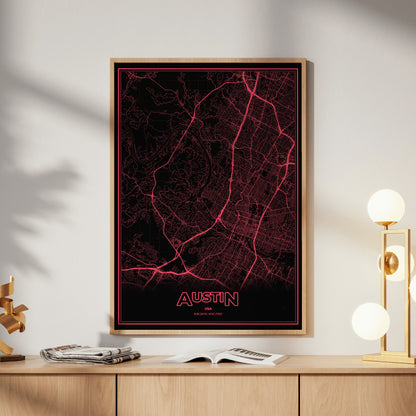 Austin Phosphor Map Poster - System Alert