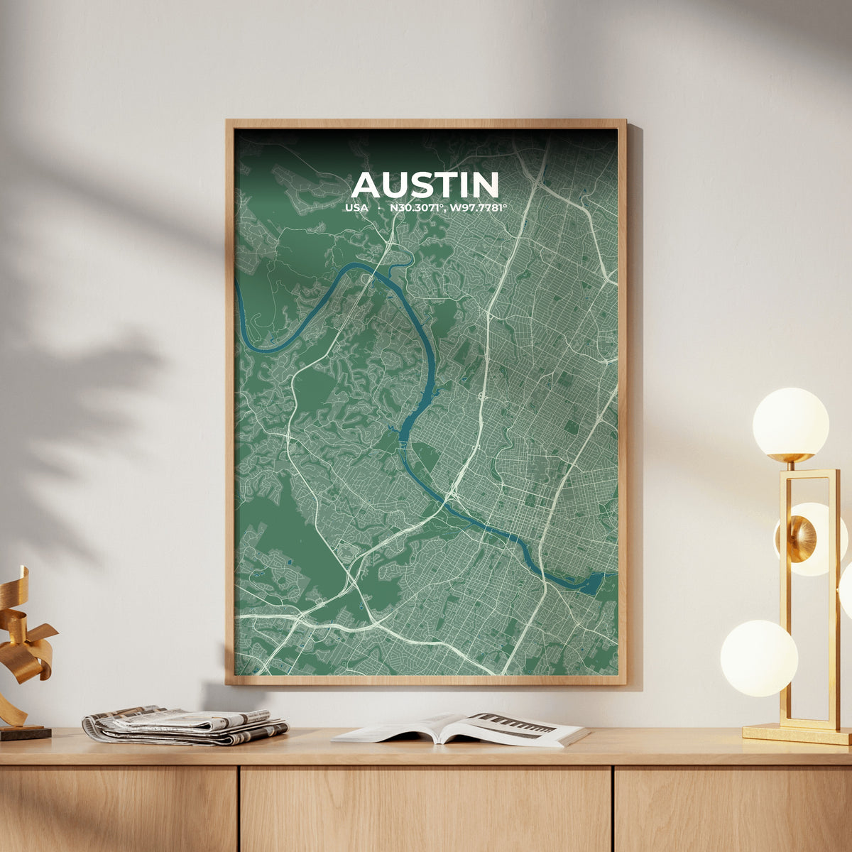 Austin Mist Map Poster