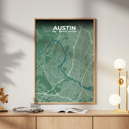 Austin Mist Map Poster