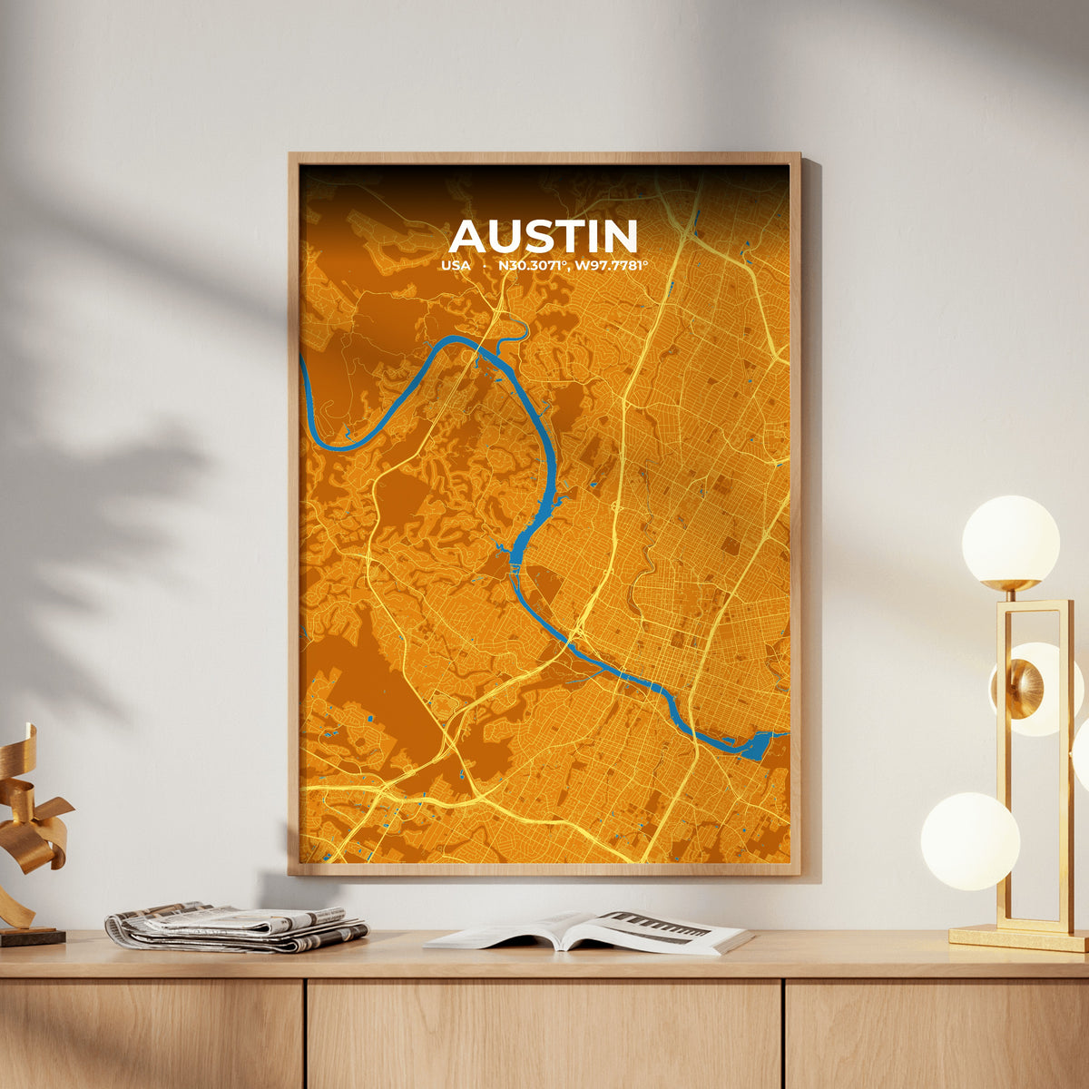 Austin Scorch Map Poster