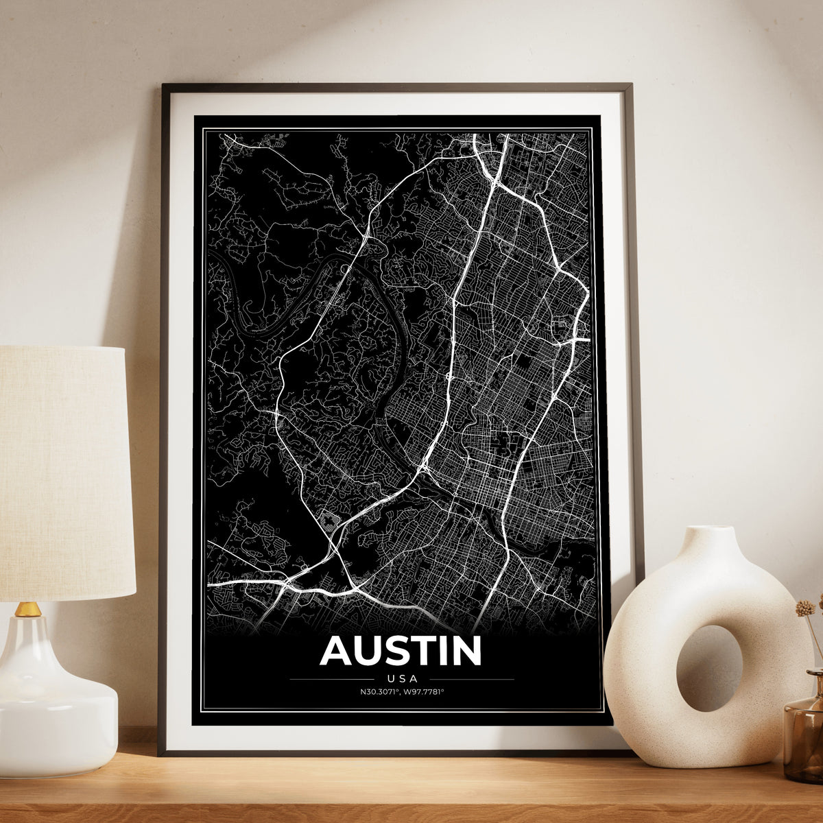 Austin Modern Map Poster
