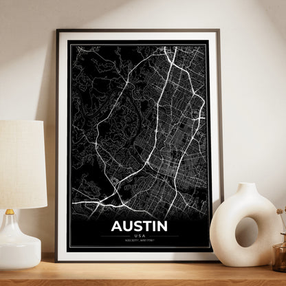 Austin Modern Map Poster