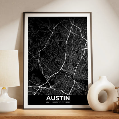 Austin Elegant Map Poster