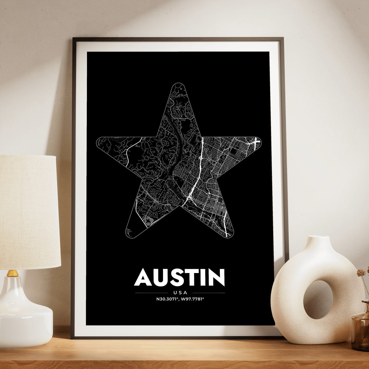 Austin Star Map Poster