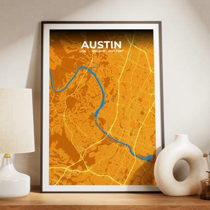Austin Scorch Map Poster