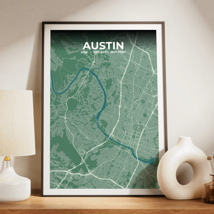 Austin Mist Map Poster