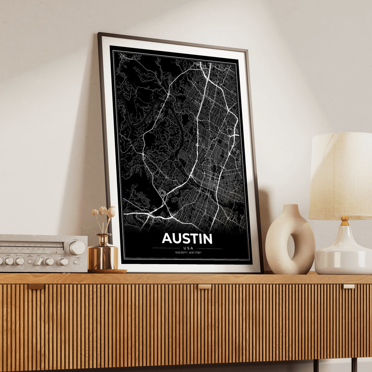 Austin Modern Map Poster