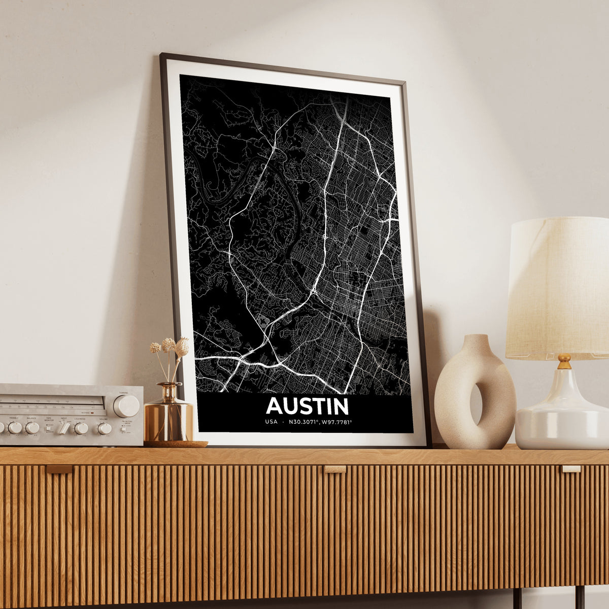 Austin Elegant Map Poster
