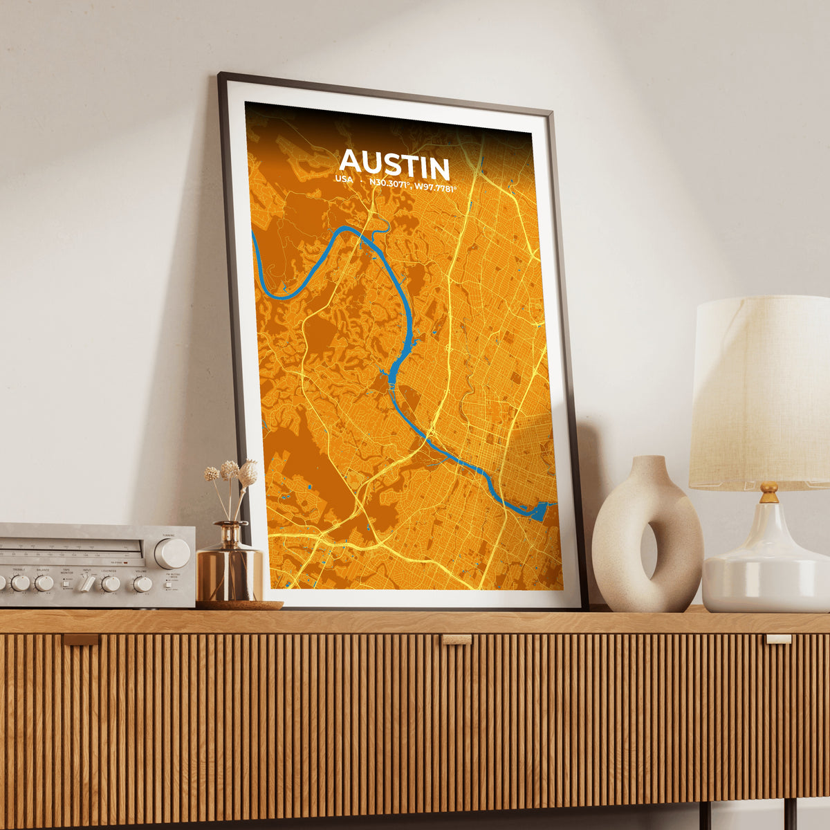 Austin Scorch Map Poster