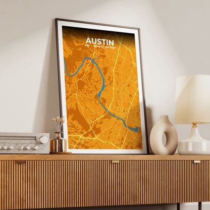 Austin Scorch Map Poster