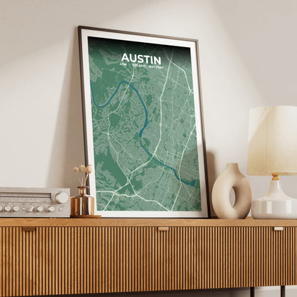 Austin Mist Map Poster