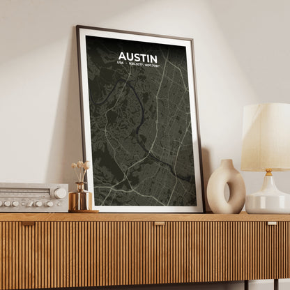 Austin Sable Map Poster