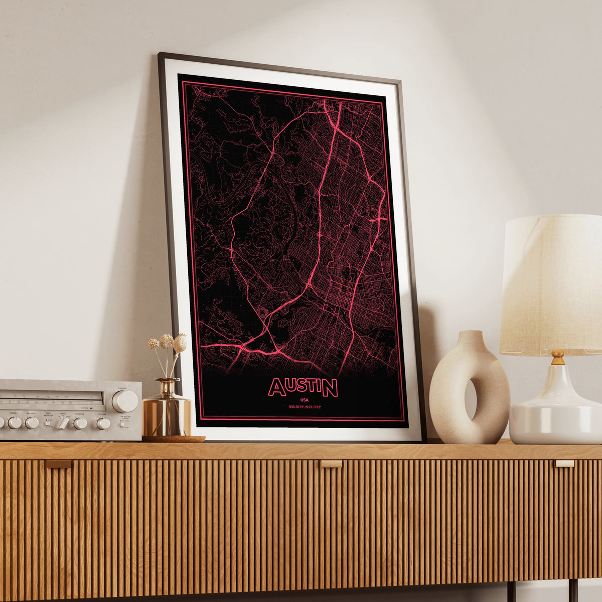 Austin Phosphor Map Poster - System Alert