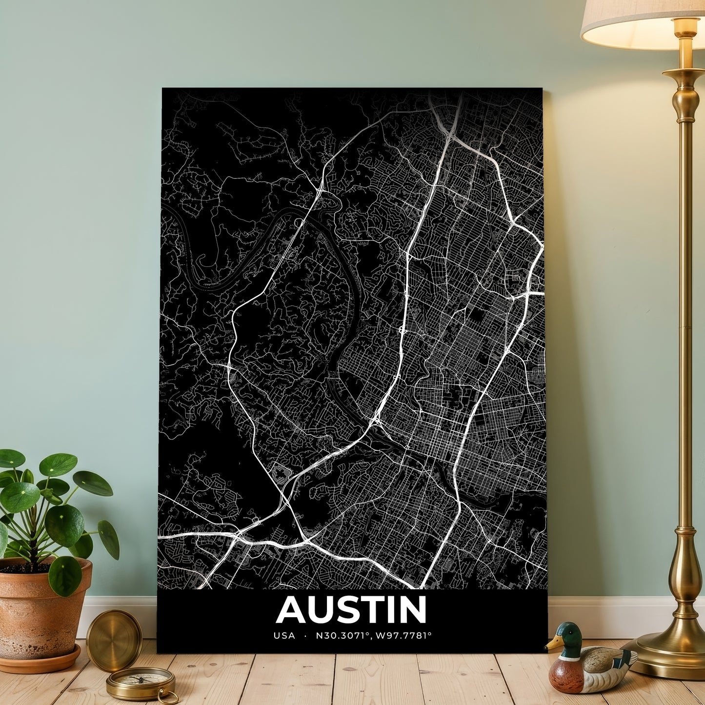 Austin Elegant Map Poster