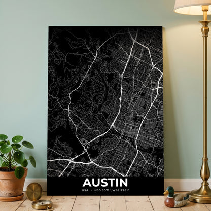 Austin Elegant Map Poster
